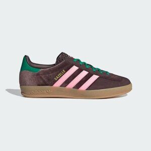 Adidas Gazelle Indoor Shoes Dark Brown / Glow Pink / Court Green